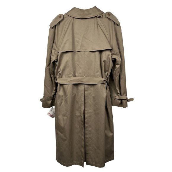 NWT J.G. Chappel London England Tan Wool Lined Double Breasted Trench Coat Sz 40 - Picture 2 of 11